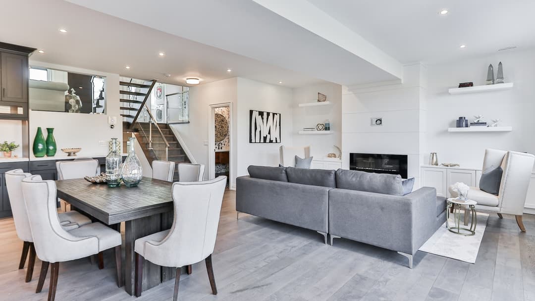 Luxury living room design featuring premium flooring by Rosebud Interiors